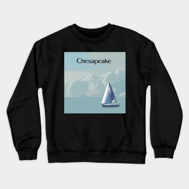 Chesapeake Sailing in the Afternoon Square Crewneck Sweatshirt by ArtticArlo